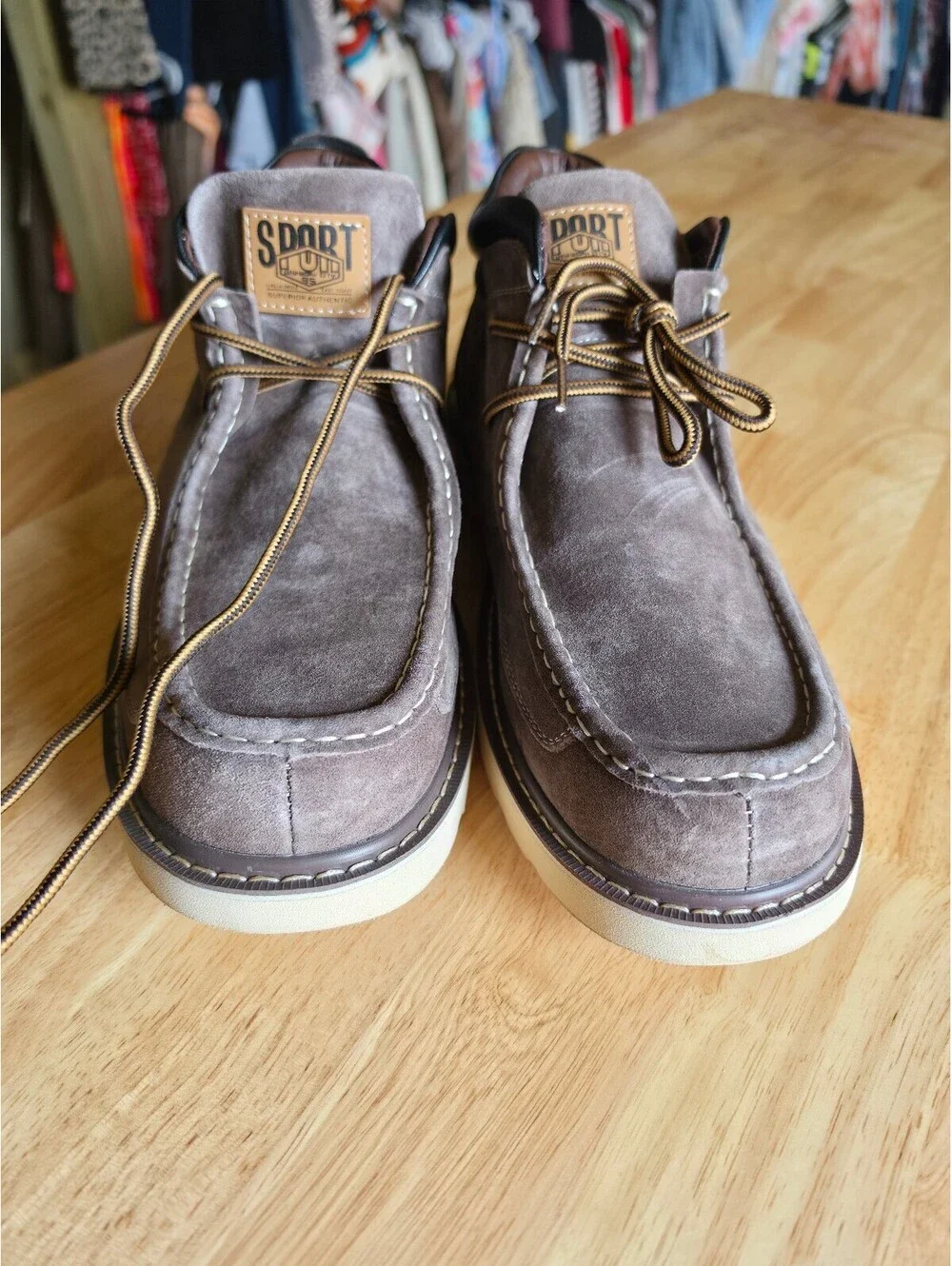 Sport Club Brown Suede Moc Toe Casual Shoes